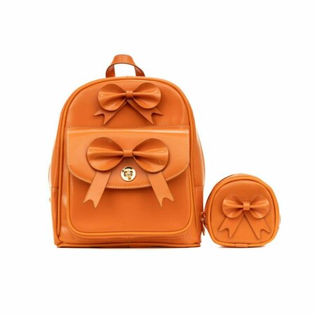 MCKLEINUSA 10.5 in. L Series Acadia Leather Mini Bow Backpack, Orange 99710